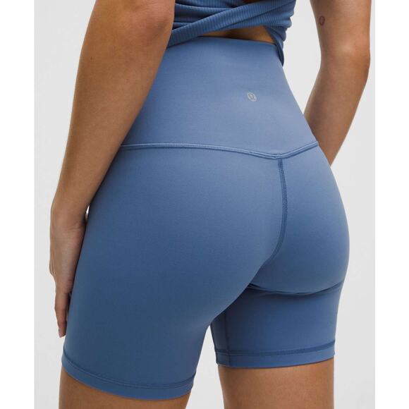 0123/0124/0125 NWT Lululemon Align High-Rise Short 6" Washed Denim - Picture 1 of 4